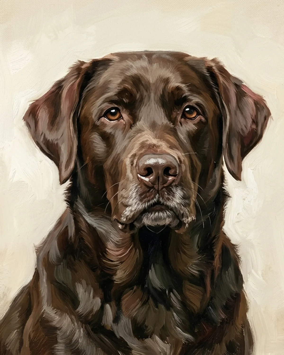 A painted portrait of Elsie, a sample canvas in our house style